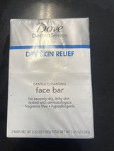 Dove Derma Series Dry Skin Relief Gentle Cleansing Face Bar Soap 2 Bar Pack - £6.10 GBP