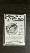 Vintage 1909 Vapo-Cresolene Company Cures While You Sleep Original Ad 721 - £5.22 GBP