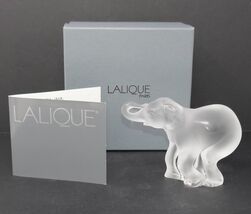 Lalique Frosted Crystal Timori Baby Elephant Figurine 1179300 with Box - $249.99