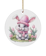 Cute Bunny Ornament, Rabbit Ornament Gift, Vintage Farmhouse Easter Decor, Cotta - £10.23 GBP