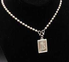 925 Silver - Vintage Double Sided Chinese Character &amp; Sailboat Necklace ... - £89.59 GBP