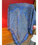 Silk scarf made in Korea 32in blue tones - $42.56 CAD