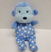 Garanimals Blue Polka Dot Monkey Plush Rattle Lovey Stuffed Soft Baby To... - £17.05 GBP