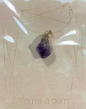 Natural  Amethyst Large Pendant Gem Gold tone - $340.72 MXN
