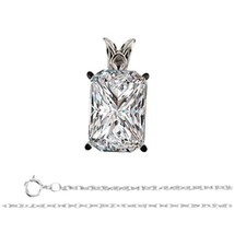 Radiant Diamond Pendant 14K White Gold ( 0.66 Ct E VS1 GIA ) - £1,713.05 GBP