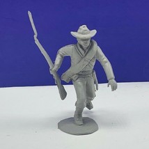 Louis Marx civil war toy soldier gray south confederate vtg figure cowboy hat us - $13.81