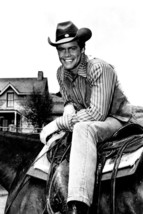 Doug McClure as Trampas smiling pose on horse The Virginian 8x12 inch real photo - £12.78 GBP