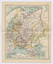 1912 Antique Map Of Russia Empire Poland Ukraine Lithuania Estonia / Moscow Map - £21.15 GBP