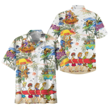 Scooby Doo Characters Go Surfing On The Beach Hawaiian Shirt - $10.39+