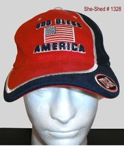 God Bless America USA Red, White, Blue Embroidered Baseball Cap, Hat - $9.95