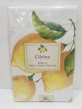 Citrina Summer Yellow Lemons Fabric Tablecloth 70" Round - $32.99