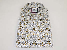 Men's Shirt By CASILA Turkey Cotton Blend Long Sleeves 501730-02 Yellow Floral image 4