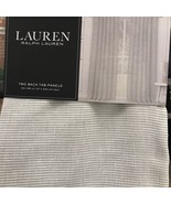Ralph Lauren Maloney GREY Stripes Two Back Tab/Rod Pocket Panels 96” ~New~ - $81.76 CAD