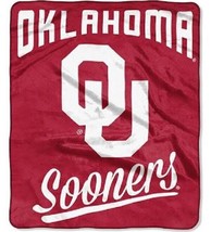 Oklahoma Sooners 50&quot; by 60&quot; Plush Raschel Alumni Design Throw Blanket - NCAA - £26.61 GBP