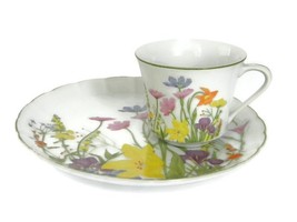 70s Retro Porcelain Tea Cups and Snack Plates by Seymour Mann  - £19.81 GBP