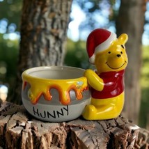 Disney Winnie The Pooh Christmas Honey Hunny Pot Candy Dish BOWL 7” X 5.75” NEW - £34.28 GBP