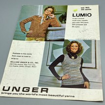 Vintage Lumio Cardigan Sweater Pattern for Hand Knit, Volume 163, Unger Yarns - £6.27 GBP