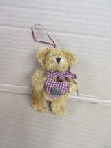 NOS Boyds Bears EDNA MAY Plush Hanging Ornament Red Checkered Heart B92 Q - $22.09