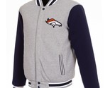 NFL Denver Broncos Reversible Full Snap Fleece Jacket JH Design 2 Front ... - £95.91 GBP