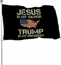 Trump 2024 Jesus Is My God 3x5 Feet American Maga Nation Flag Brass Grommets Usa - £39.86 GBP