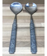Hardanger Sylvplett Konge Tinn Viking Pewter Salad Set Serving Spoon For... - $35.43 CAD