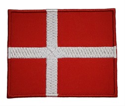 Denmark Flag Embroidered Iron On Patch Hook &amp; Loop Support Denmark NATO - $5.65+