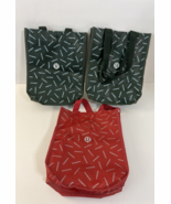 Lululemon Reusable Shopping Tote Bag Lot Of 3  11x9x4 Red Green - $366.06 MXN