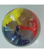 Vintage Bomel Collection Art Glass Firework Flowers Red Blue Yellow Pape... - $24.74