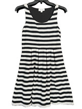 Elle Fit and Flare Black White Stripes Dress Women&#39;s Size 10 - £10.35 GBP