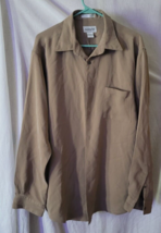 Men Alfani Size Large Button-Up Shirt Tan Color Church Date Night Work L... - £11.79 GBP