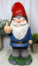 Feisty Rude Go Away! Gnome Dwarf Flipping The Bird Middle Finger Figurin... - $32.99