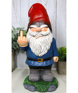 Feisty Rude Go Away! Gnome Dwarf Flipping The Bird Middle Finger Figurin... - $32.99