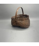 Primitive Wood Splint Farm Egg Butt Buttocks Gathering Basket Americana - $93.05