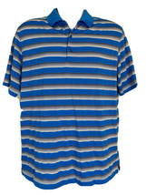 Men&#39;s Blue NikeGolf Dri Fit Shirt. M. 100% Polyester. Short Sleeve. Striped - $17.82
