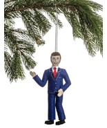 JFK Kennedy Ornament Figurine Hand Made Wool Felt Silk Road Bazaar - $33.56 CAD