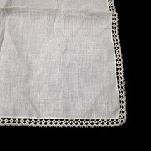 Antique hanky handkerchief linen &amp; lace beautiful white color 13.5” Wedding - $7.67