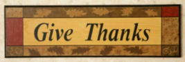 Give Thanks Wood Wall Sign - 27 inch - £23.94 GBP