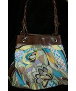CATO FLOWER PRINT LEATHER TRIM SHOULDER HANDBAG - $38.29 CAD
