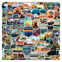 100 Pcs National Park Stickers Outdoor Travel Hiking Nature Adventure Gr... - £10.17 GBP