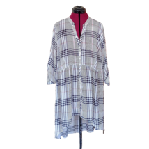 TORRID Lexie Babydoll Chiffon Plaid Tunic Blouse Shirt Women High-Low Size 2X - £18.69 GBP