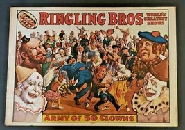 1960 Ringling Bros Circus World Museum Old Clown Poster WS - £10.93 GBP