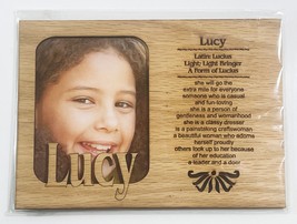 LUCY Personalized Name Profile Laser Engraved Wood Picture Frame Magnet - £10.88 GBP