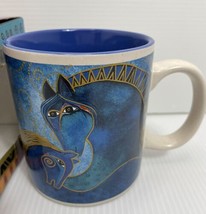 2014 Laurel Burch Mug Embracing Horses Colorful 14 oz Coffee Cup Blue Go... - $18.69