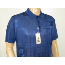 Mens Polo Shirt Slinky Sheer Short Sleeves Soft Touch Stacy Adams 57006 Navy image 3