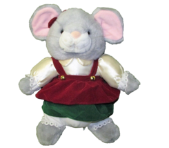 1995 Merry Mouse Gibson Greetings 14" Plush Stuffed Animal Christmas Toy Girl - £8.46 GBP