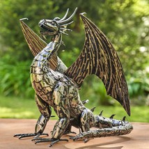 Zaer Ltd. Metal Dragon Statue Decoration (High Wings, Tail Up) - £208.49 GBP+