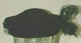 Merrimac Pillbox Hat Women's Black 100% Wool Netting &amp; Pom Poms Vintage ... - $29.69