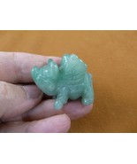 (Y-PIG-FL-597) green Aventurine FLY flying PIG night pigs gemstone FIGURINE - $28.04 CAD