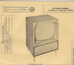 1956 Raytheon C-212B Television Tv Photofact Manual C-212M C-220 C212B C212M Vtg - £7.43 GBP