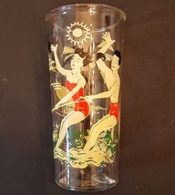 RARE Vintage Waterski Lovers Water Drinking Glass High Ball Tumbler Barware - $29.62